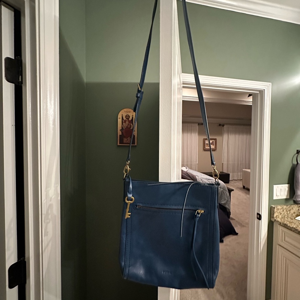 Fossil Teal Crossbody Bag